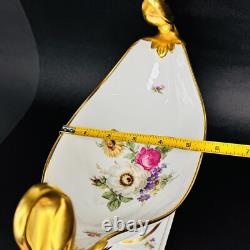 ALKA Alboth & Kaiser Serving Center Dish Gold Gilded Swan Floral Germany 13
