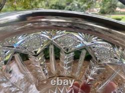 AMERICAN BRILLIANT cut glass. RARE Sinclaire QUEENSpatt with huge sterling 11