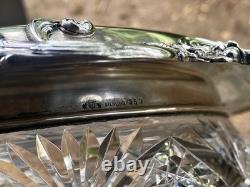 AMERICAN BRILLIANT cut glass. RARE Sinclaire QUEENSpatt with huge sterling 11