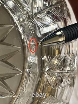 AMERICAN BRILLIANT cut glass. RARE Sinclaire QUEENSpatt with huge sterling 11