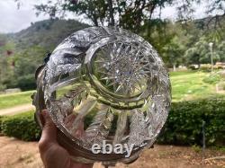 AMERICAN BRILLIANT cut glass. RARE Sinclaire QUEENSpatt with huge sterling 11