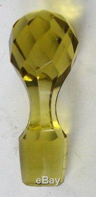 ANTIQUE ART GLASS AMBERINA CRUET INVERTED THUMBPRINT MT. WASHINGTON 1880's