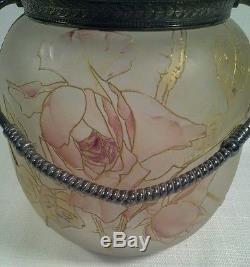 Antique Mount Washington Royal Flemish Art Glass Biscuit Jar