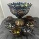 ANTIQUE NORTHWOOD GRAPE AND CABLE CARNIVAL GLASS 10 PC PUNCH SET 8 Cups Vintage