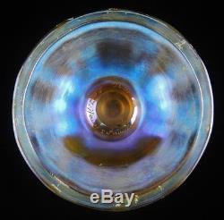 ANTIQUE Signed L. C. TIFFANY FAVRILE Iridescent ART GLASS SCALLOPED VASE 13 1526