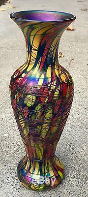 Antique Vintage Fenton Mosaic Vase Catalog #3008 Offhand Iridescent Art Glass