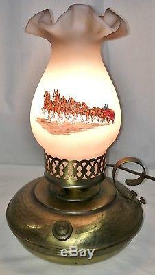 AWESOME Fenton BUDWEISER CLYDESDALE HORSES 11 ELECTRIC LAMP