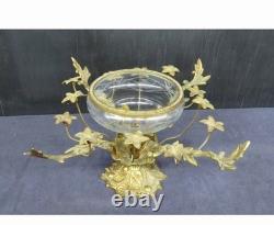 A Victorian etched glass center bowl