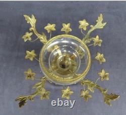 A Victorian etched glass center bowl