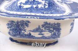 Adams Flow Blue China Countryside Pattern Covered Dish MINT 9x5