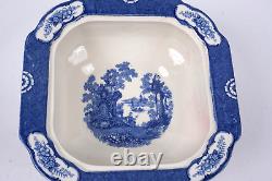 Adams Flow Blue China Countryside Pattern Covered Dish MINT 9x5