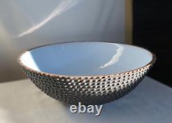 Aldo Londi for Bitossi, 1950 Italian ceramic bowl. Pale blue and primitive. 10.5