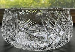 American Brilliant 10 Cut Leaded Glass Bowl with Sawtooth Rim Crystal