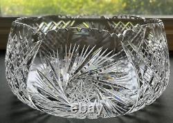 American Brilliant 10 Cut Leaded Glass Bowl with Sawtooth Rim Crystal