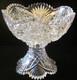 American Brilliant 9x 9 Cut Glass Egg Nog/Punch Bowl 2 Piece Set LOVELY