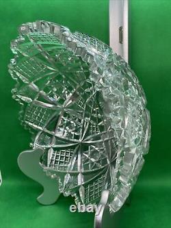 American Brilliant Cut Glass (ABP) 10 Deep Cut Small &Tiny Hobstars Fruit Bowl