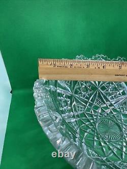 American Brilliant Cut Glass (ABP) 10 Deep Cut Small &Tiny Hobstars Fruit Bowl