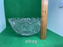 American Brilliant Cut Glass (ABP) 10 Deep Cut Small &Tiny Hobstars Fruit Bowl