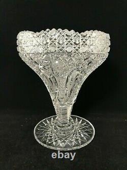 American Brilliant Cut Glass-Propeller By Parsche For Marshall Fields-Tazza