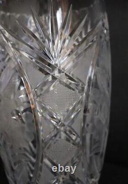American Brilliant Intaglio Daisy Pattern Cut Glass Vase