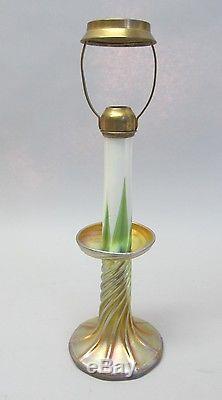 Antique 12.5 SIGNED TIFFANY FAVRILE Art Glass Candle Lamp c. 1900 antique