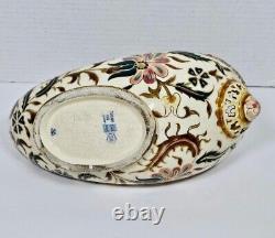 Antique 1870s Zsolnay Pecs Signed Rare Pierced Open Floral Design Bowl