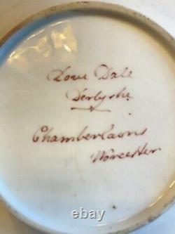 Antique 18th Century Chamberlains Worcester Porcelain Saucer Plate Dove Dale