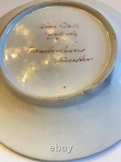 Antique 18th Century Chamberlains Worcester Porcelain Saucer Plate Dove Dale