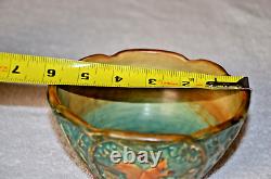 Antique 1920/30's Weller Art Pottery Woodcraft Footed Squirrel Bowl- Pristine