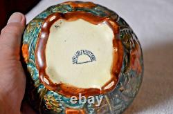 Antique 1920/30's Weller Art Pottery Woodcraft Footed Squirrel Bowl- Pristine