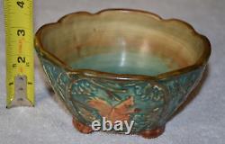 Antique 1920/30's Weller Art Pottery Woodcraft Footed Squirrel Bowl- Pristine