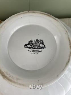 Antique 19th Century Fluted White Ironstone Footed Bowl c. 1850-1852 Pankhurst