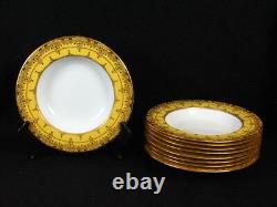 Antique 19th Century or older Copeland Gold & Yellow Ornated Border Soup Bowls