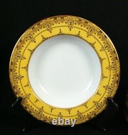 Antique 19th Century or older Copeland Gold & Yellow Ornated Border Soup Bowls