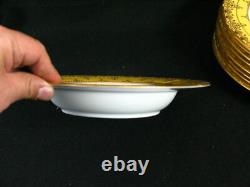 Antique 19th Century or older Copeland Gold & Yellow Ornated Border Soup Bowls