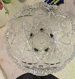 Antique American Brillant Period Crystal Cut 7'' Bowl/ABP Bowl/Scalloped MINT