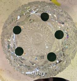 Antique American Brillant Period Crystal Cut 7'' Bowl/ABP Bowl/Scalloped MINT