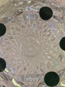 Antique American Brillant Period Crystal Cut 7'' Bowl/ABP Bowl/Scalloped MINT