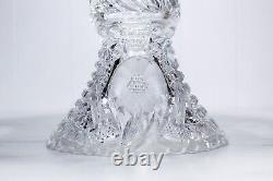 Antique American Brilliant ABP Deep Cut Glass Crystal Pedestal Punch Bowl