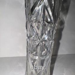 Antique American Brilliant Cut Crystal Glass Vase Estate Pc. Excellent 12