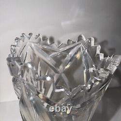 Antique American Brilliant Cut Crystal Glass Vase Estate Pc. Excellent 12