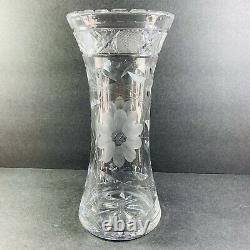 Antique American Brilliant Period (ABP) Cut Glass Corset Vase 10T 4.5W
