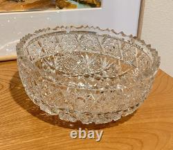 Antique American Brilliant Period Cut Glass Crystal 8 Bowl Ships Free