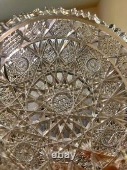 Antique American Brilliant Period Cut Glass Crystal 8 Bowl Ships Free