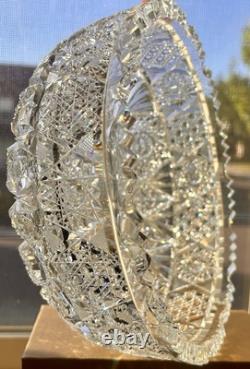 Antique American Brilliant Period Cut Glass Crystal 8 Bowl Ships Free