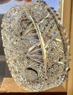 Antique American Brilliant Period Cut Glass Crystal 8 Bowl Ships Free
