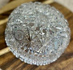 Antique American Brilliant Period Cut Glass Crystal 8 Bowl Ships Free