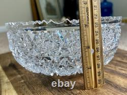 Antique American Brilliant Period Cut Glass Crystal 8 Bowl Ships Free