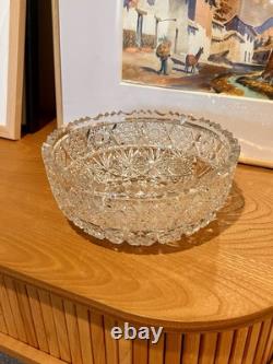 Antique American Brilliant Period Cut Glass Crystal 8 Bowl Ships Free