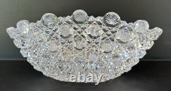 Antique American Brilliant Period Cut Glass Harvard Pattern Bowl